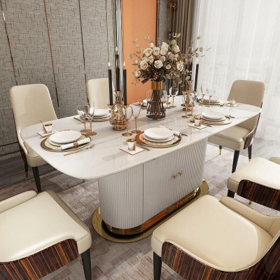Luxus Edel Holz Leder Stühle Stuhl Gruppe Garnitur 6x Lehnstuhl Set