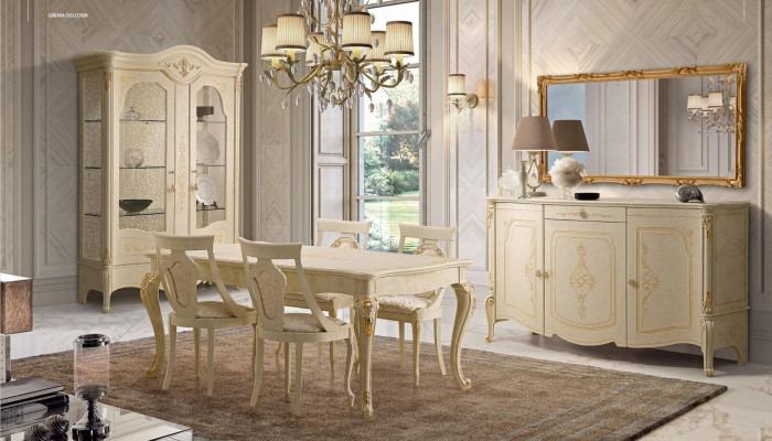 Esszimmerstuhl Stuhl Esszimmer Stühle Holz Design Stil Barock Beige Lehn Sitz