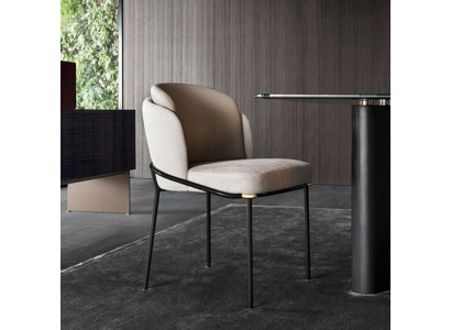 Ess Zimmer 1x Stuhl Stühle Polster Textil Modern Designer Lehn Sitz Sessel
