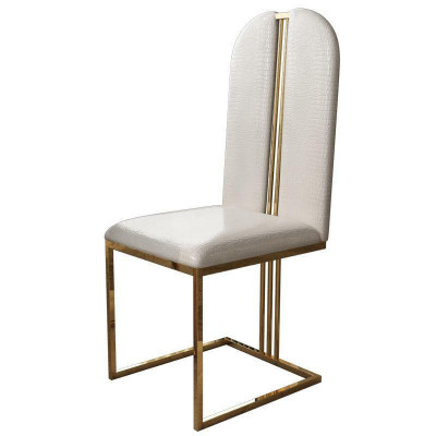 Edelstahl Stuhl Esszimmer Leder Stuhl Stühle Edelstahl Designer Gold