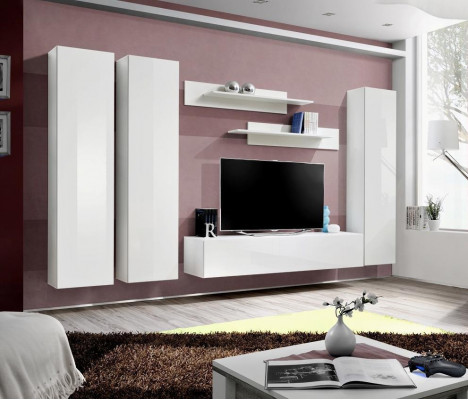 Wohnwand Hänge Vitrine Designer TV-Ständer Wohnzimmer Einrichtung Holz