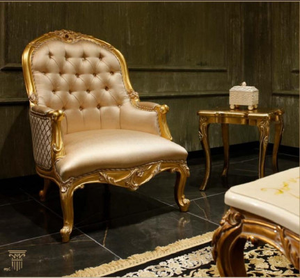 Beige Wohnzimmer Chesterfield Sofagarnitur Klassischer 3-Sitzer Sessel