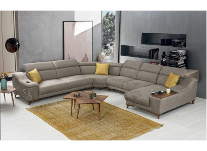 Sofa U-Form Wohnzimmer Ecksofa Polstermöbel Modern Polster Textil Design
