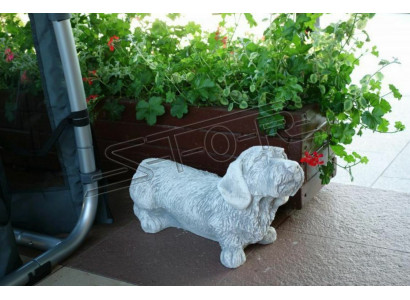 Garten Dekoration Hund Weiß Terrasse Stein Figur Figuren Dekorative Statue