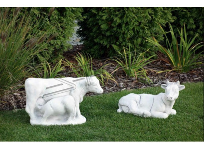 Garten Kuh Dekoration Stein Figur Terrasse Deko Statue Skulptur