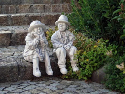 Junge Sitzende Figur Statue Figuren Skulptur Statuen Garten Dekoration Sofort