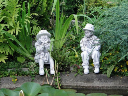 Junge Sitzende Figur Statue Figuren Skulptur Statuen Garten Dekoration Sofort