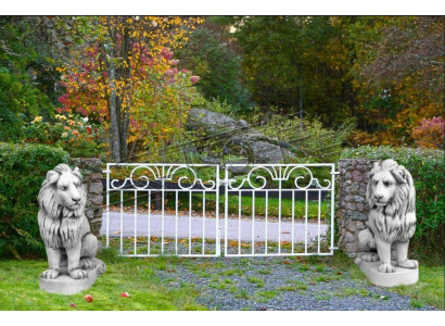 Löwe Gartenfigur Terrassen Garten Skulptur Figuren Dekor Skulpturen Statuen