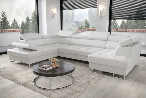 Textil Sofa Ecksofa Sofa Couch Polster Wohnlandschaft Leder Sofas Couchen U Form