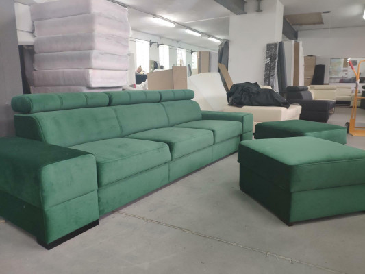 Design xxl Couchen Sofa 4 - Sitzer Couch Leder Polster Weiß Luxus Sofa Viersitz