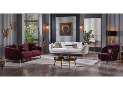 Luxus Wohnzimmergarnitur Moderne Edelstahlsofas Polstermöbel Dreisitzer