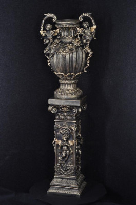 Design Blumen Topf Dekoration XXL Vase Vasen Handarbeit Deko Kelch Pokal 70cm