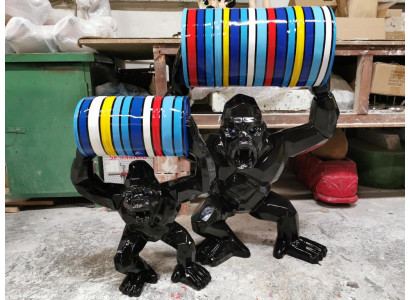 Designer Figur Statue Moderne Figuren Statuen Dekoration Deko Gorilla Garten Neu