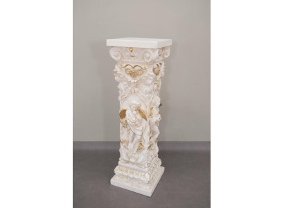 Design Säule mit Amorette 100 cm Figuren Säulen Sockel Blumen Ständer Statue Neu