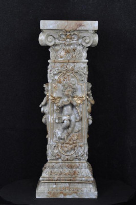 Design Säule Amoretten Skulpturen Figuren Dekoration Deko Ständer Blumen Sockel