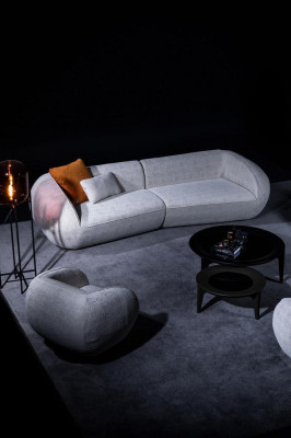 Graue Luxus Sofagarnitur Viersitzer Sessel Luxus Couchen Textilmöbel