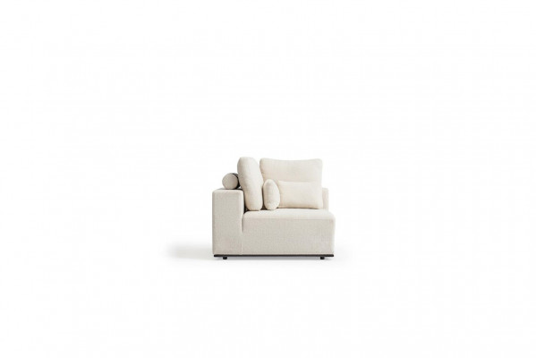 Weißes Polstersofa Moderne Couch Dreisitzer Textilöbel Holzgestell Neu