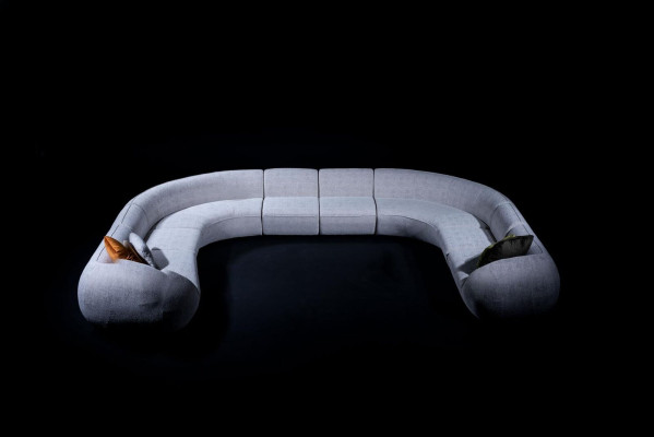 Sofa U-Form Luxus Wohnzimmer Design Modern Textil Wohnlandschaft Couch