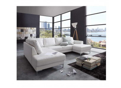 Sofa Couch Polster Garnitur Wohnlandschaft Design Ecksofa Leder U Form