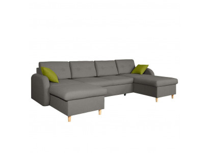 Design Ecksofa U-form Bettfunktion Couch Leder Textil Sofas Schlafsofa
