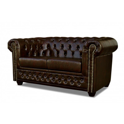Chesterfield Sofa York 2 Sitzer mit Bettfunktion Couch Polster Sofas Couchen Neu