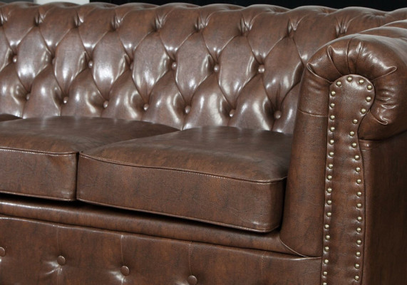 Chesterfield 3 Sitzer Sofa Ledersofa Couch Polster Sitz Sofas Dreisitzer