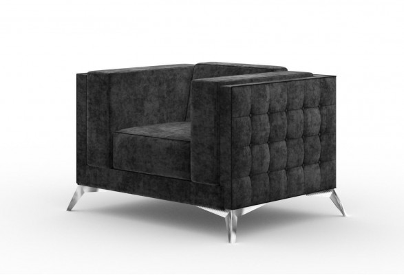 Chesterfield Sessel Couch 1 Sitzer Sofa Textil Stoff Couchen Polster Neu