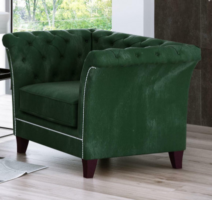 Chesterfield Sessel Couch Polster 1 Sitzer Samt Design Couchen Deko Sofas