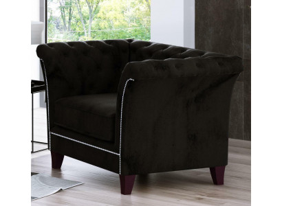 Chesterfield Sessel Couch Polster 1 Sitzer Samt Design Couchen Deko Sofas