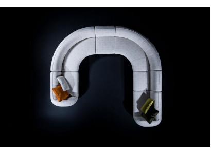 Wohnzimmer Eckgruppe U-Form Polstercouch Luxus Polster Textil Sofa Neu