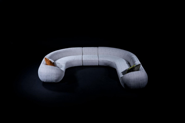 Wohnzimmer Eckgruppe U-Form Polstercouch Luxus Polster Textil Sofa Neu