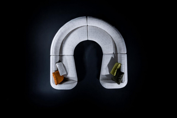 Designes Ecksofa U-Form Polster Wohnzimmer Loungesitzgruppe