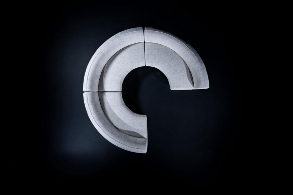 Rundes U-Form Sofa Luxus Design Wohnzimmer Sofa Relax Garnitur