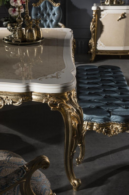 Modern Luxus Esstisch Eleganter Tisch klassische Esszimmer Tische Möbel Gold