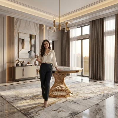 Designer Goldener Rundtisch Edelstahl Tische Stilvolle Esszimmer Möbel