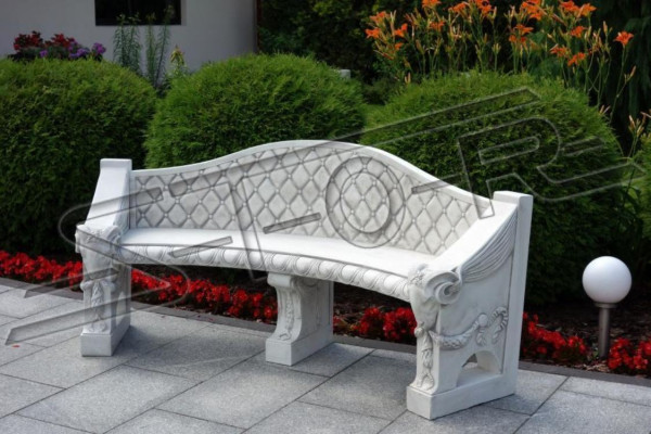 Antik Stil Stein Sessel Bank Stuhl Garten Terrase Edler Dekor Design Thron