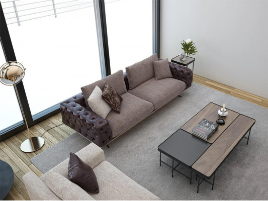 Wohnzimmer Set 2tlg Modern 2x Dreisitzer Sofa Couch Polstermöbel Luxus