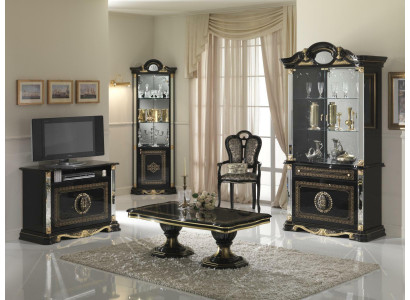 Wohnzimmer Set Vitrine Kommode Spiegel Esstisch Design Schrank Möbel