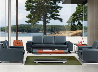 Büro Einrichtung Relax Leder Club Lounge Cocktailsessel Sessel Polster