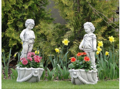 Figur Blumenkübel Pflanz Kübel Dekoration Blumentöpfe Figur Dekor Garten