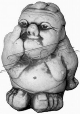 Figur Statue Garten Dekoration Deko Stinkefinger Mittelfinger Weiß Statuen