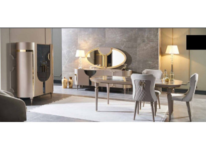 Design Esszimmer Set 8tlg Esstisch Stuhl Kommode Vitrine Spiegel Ess Tische Holz