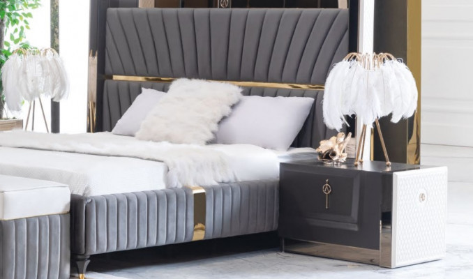 Nachttisch Beistelltisch Tisch Holz Tische Schlafzimmer Möbel Nachttische Grau