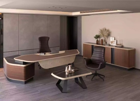 Moderner Arbeitszimmer Set Luxus Möbel Eckschreibtisch Sideboard Massivholz