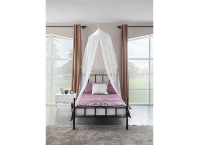 Himmelbett Metall Bett Schlafzimmer Set Nachttisch Weiß Möbel Schlafzimmer 2tlg