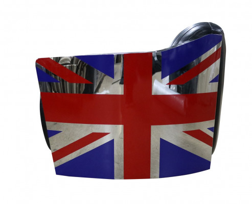 Echtleder Vintage Ledersessel Deko Designsessel Rocket Union Jack Vintage