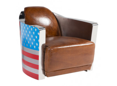 Echtleder Vintage Ledersessel Designsessel Rocket Union Jack Vintage