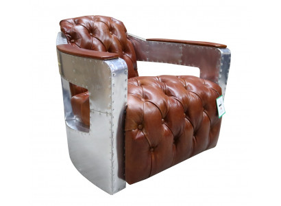Chesterfield Sessel Knopf Geschlossen Sitzen Shabby Vintage Tan Echtes