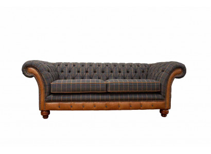 Sofa 3 Sitzer Designer Sofa Couch Polster Braun Couchen Stoff Textil Neu