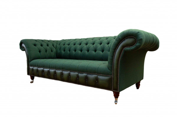 Chesterfield Sofa 3 Sitzer Couch Polster Stoff Leder Couchen Textil Neu
